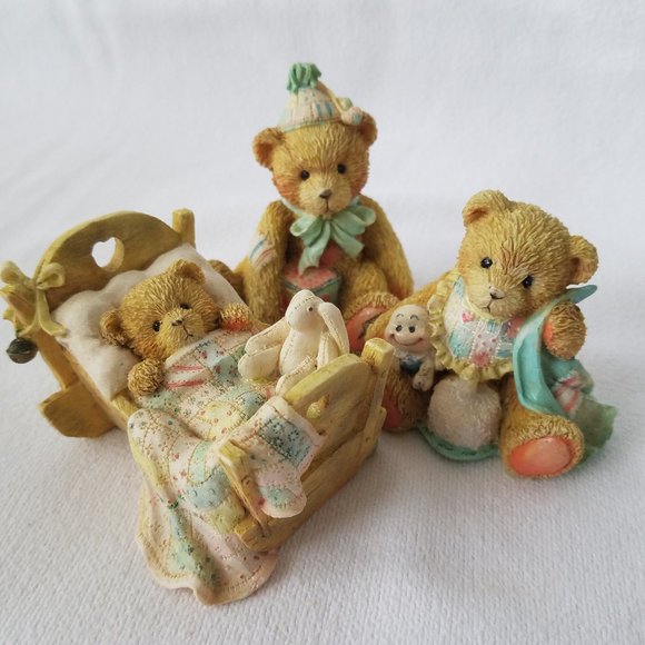 Vintage 1992 P.Hillman Cherished Teddies Birthday Bears Lot of 3, Baby thru 2 - Picture 5 of 15